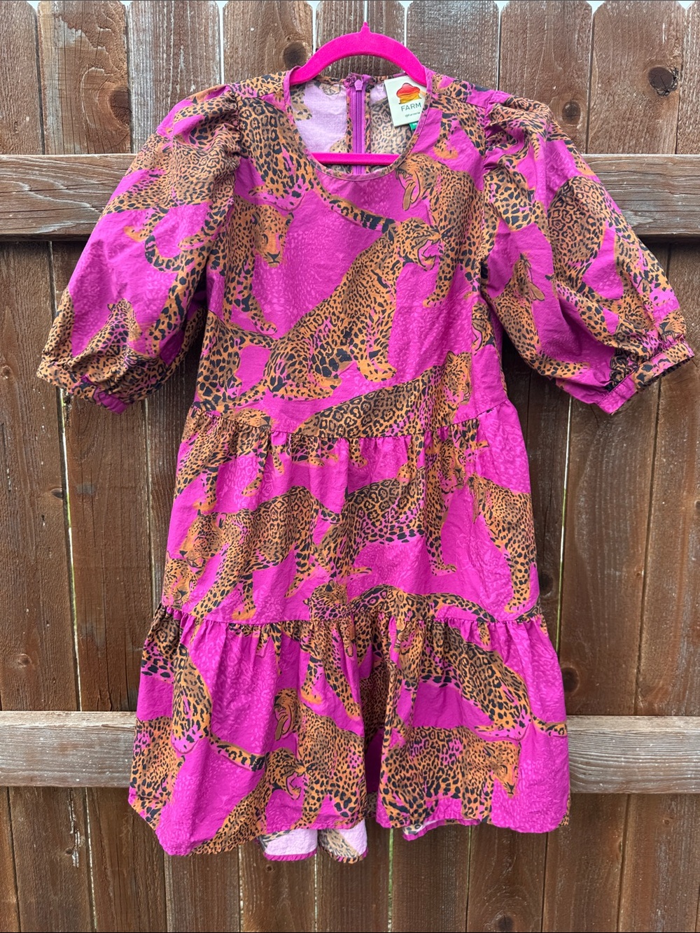 Farm Rio Cheetah Fuchsia Mini Dress